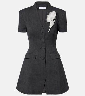 Self Portrait Floral-applique minidress