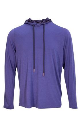 Lords of Harlech Hugo Extra Fine Merino Wool Lightweight Hoodie in Skipper at Nordstrom, Size Xx-Large