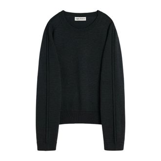 Our Legacy Round-neck Knitwear, male, Black, Size: 2XL True Roundneck Sweater