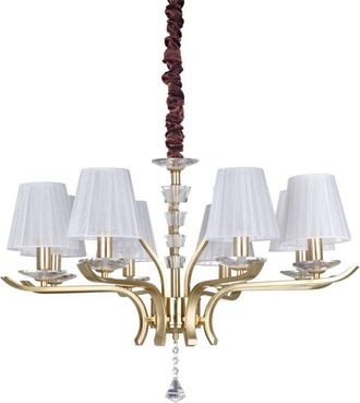 Ideal Lux Pegaso - L&aacute;mpara Colgante De 8 Brazos Con Varios Brazos, Lat&oacute;n Satinado - Ideal Lux