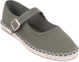 Elie Tahari Willow Esapdrille Mary Jane Flat in Olive at Nordstrom, Size 8.5