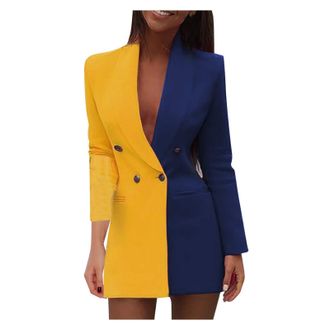 Generic Blazer Dress Womens Sexy Knee-Length Blazer Dress Elegant Business Office Dress Long Sleeve Business Dresses Bodycon Party Dress Festive Evening Dress