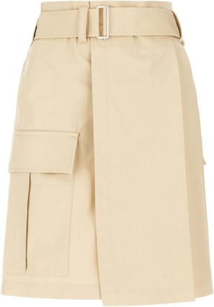 Kenzo Cargo Knie Rok - Dames - Korte rokken - Beige - S - Katoen - Rokken