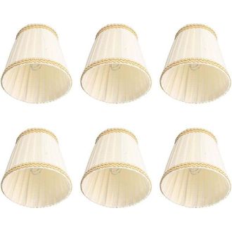 OEM Pantallas De Tela Para L&aacute;mparas E14 - Juego De 6, Clips Para Velas De L&aacute;mparas De Ara&ntilde;a De Cristal, Ideales Para Mesitas De Noche Y Decoraci&oacute;n Del Hog