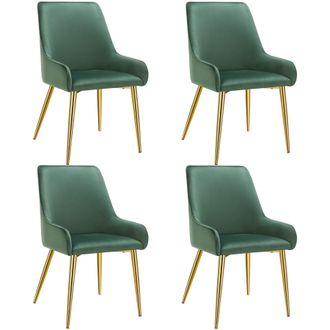 TecTake Dining Chair Avane Set Of 4 - Green | Size: 4 Pack