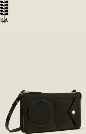Orla Kiely Womens Black Folio Crossbody - Ok Applique - One Size