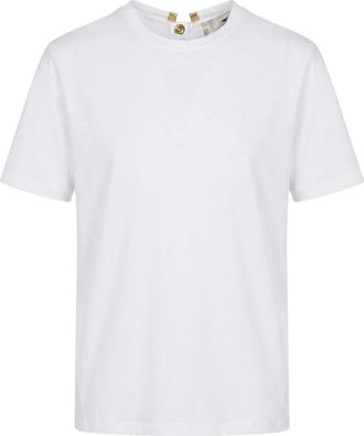 Elisabetta Franchi T-shirt - Dames - T-shirts - Wit - S - Katoen - Tops