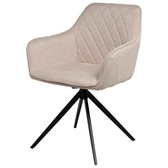 Koketto Home Silla de comedor tapizada beige giratoria a 180°