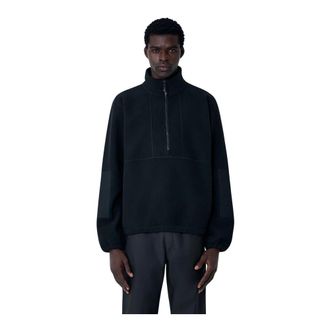 GR10K Zip-throughs, male, Black, Size: M Half-Zip Fleece Sweatshirt
