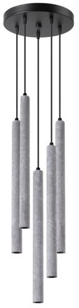 Sollux Lighting Design Pendellampe Pastelo 5-flammig (rund), Zement