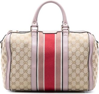 Gucci Borsa a tracolla Joy Boston media in tela GG con decorazione Web 2016-2025 - Marrone