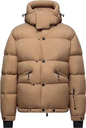 Moncler Coraia Hooded Down Ski Jacket - Heren - Winterjassen - Bruin - L - Leer - Jassen