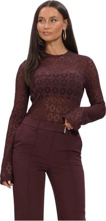 Aaiko Mason CO 155 Gebreide top met ronde hals - Dames - Tops - Rood - Maat: XL Katoen