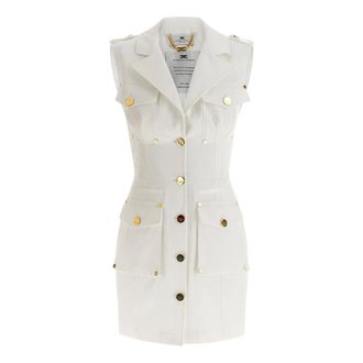 Elisabetta Franchi Dames, Jurken, Wit, Maat: M Katoen