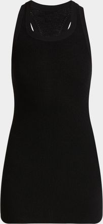 Proenza Schouler Matte Viscose Ribbed Knit Tank Top