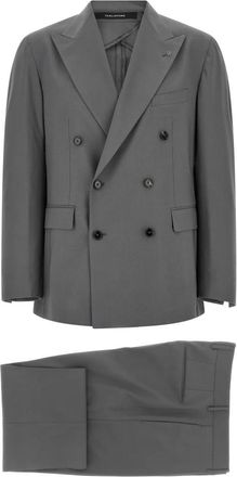 Tagliatore New York Double-Breasted Suit - Heren - Business pakken - Grijs - XL - Katoen - Kostuums