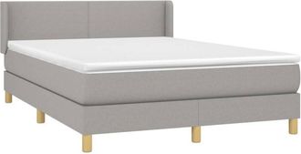 vidaXL Vidaxl - Cama Box Spring Con Colch&oacute;n Tela Gris Claro 140x190 Cm