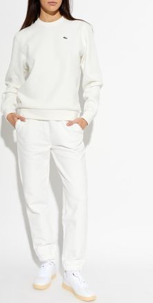 Lacoste Sweatshirt With A Crew Neck, Womens, White