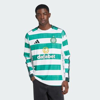 adidas adidas Performance Mens Celtic FC 25/26 Long Sleeve Home Jersey - White/Green