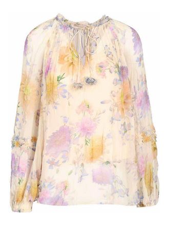 Zimmermann Luna Blouse With Puff Sleeves And Ruffles