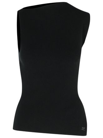 Courrèges Oblique Black Viscose Blend Tank Top