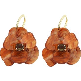Panacea Resin Flower Earrings in Brown at Nordstrom