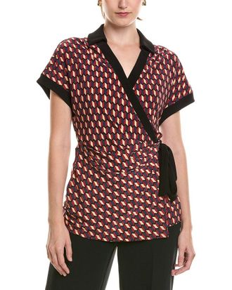 Anne Klein Collared Wrap Top
