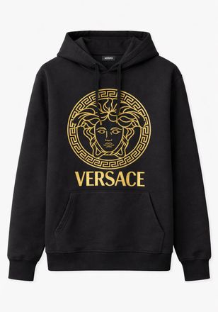 Versace Medusa Black Cotton Hoodie