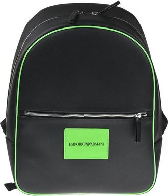 Emporio Armani Rugzak met patch en schouderbanden - Heren - Rugzakken - Zwart - ONE Size - Polyester - Tassen
