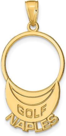 Diamond2Deal 14k Yellow Gold GOLF NAPLES Visor Pendant