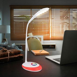 Globo Lighting Lampada da scrivania lampada da tavolo touch cambia colore lampada da tavolo touch dimmerabile a collo di cigno, batteria bianco, 1x led 3W bianco
