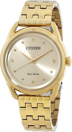 Citizen Classic Eco-Drive Champagne Dial Ladies Watch FE7098-53P