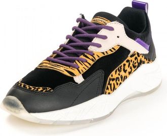 Crime London Womens Komrad Trainer in Black Leather - Size UK 5