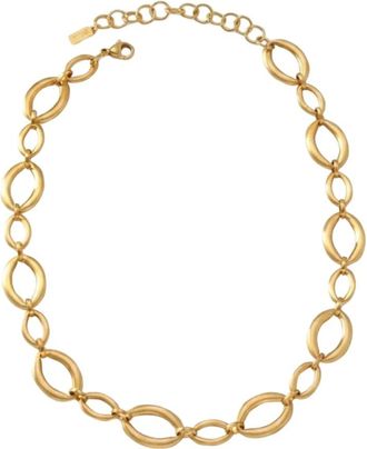 Dansk Copenhagen Sigrid Waterproof 18K Gold Plated Short Necklace - Brushed Stainless Steel - Dames - Kettingen - Geel - ONE Size - Accessoires