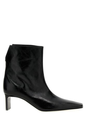 Khaite Black Calfskin Ankle Womens Boots