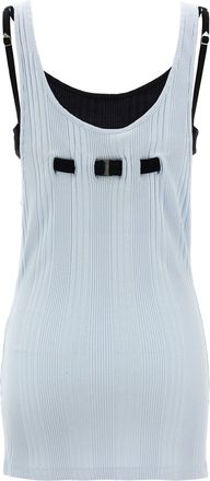 The Attico Logo-Ribbed Cotton Tank Top - white