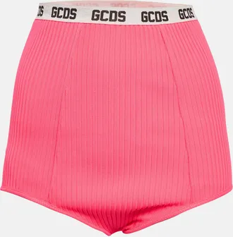GCDS Gcd Neon Pink Rib Knit Panties Shorts