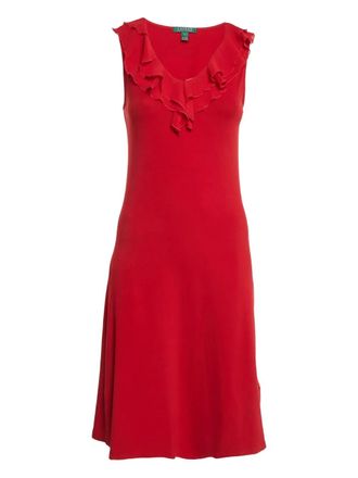 Ralph Lauren 2024 ruffled dress - women - Cotton/Elastane/Modal - S - Red