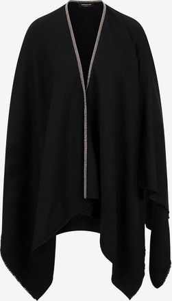 Fabiana Filippi Feinstrick-Wollcape mit Diamant&eacute;-Details