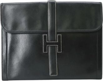 Herm&egrave;s Pre-owned Jige Clutch bag - Dames - Vintage Clutch - Zwart - ONE Size - Vintage