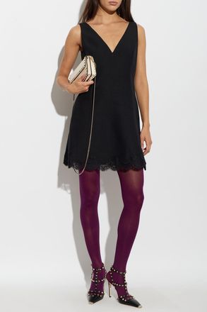 Valentino Garavani Dress With Lace Trim, Womens, Black