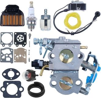 OEM Carburador De Repuesto Para Motosierras Husqvarna: Apto Para Los Modelos 445, 455e, 340 A 461, Con Filtro De Aire Y Bomba De Cebado