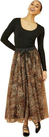 Yumi Mesh Tulle Skirt in Brown at Nordstrom, Size 10