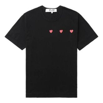 Comme Des Gar&ccedil;ons SS25 Multi Red Heart T-Shirt Black AX-T337-051-1