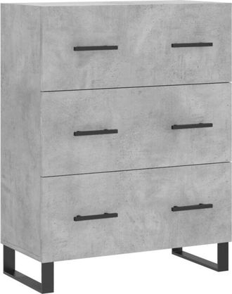 vidaXL Sideboard Concrete Grey 69.5x34x90 cm Engineered Wood Vidaxl