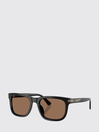 Emporio Armani Occhiali da sole aviatore in acetato nero con lenti ambrate