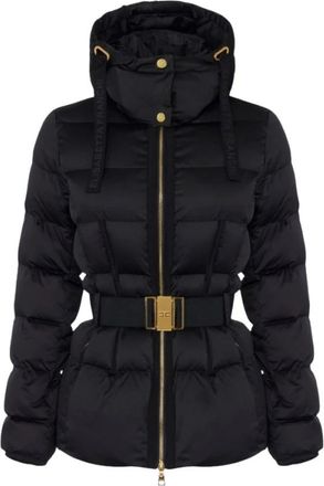 Elisabetta Franchi Sail Fabric Jacket - Dames - Winterjassen - Zwart - XL - Leer - Jassen