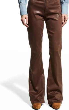 Veronica Beard Beverly Vegan Leather Skinny-Flare Pant In Light Chicory