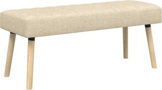 vidaXL Banco Con Tapizado En Canal Crema 110 X 40 X 46 Cm Tela Vidaxl