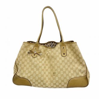 Gucci Brown Gold Canvas Tote Bag (Pre-Owned)